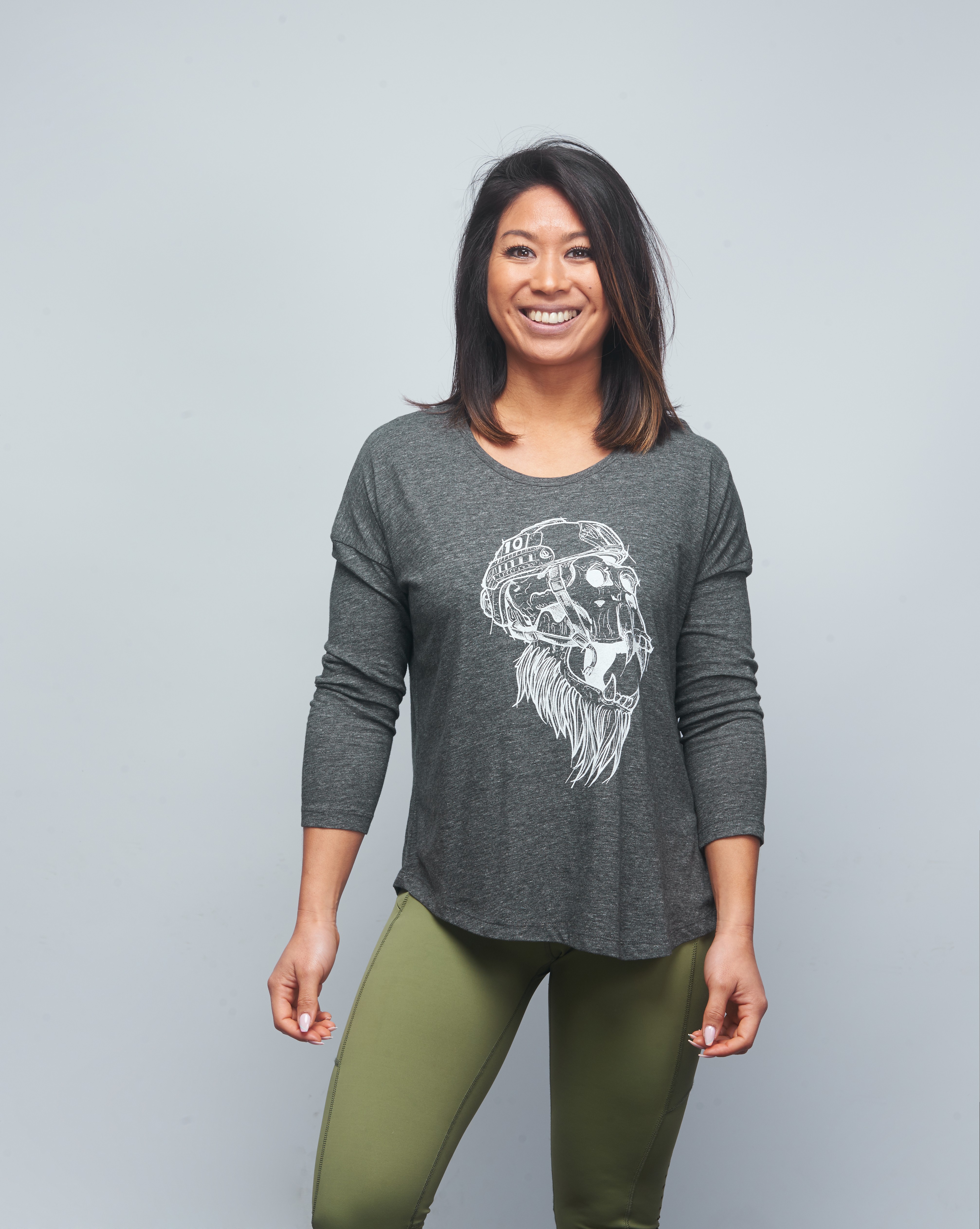 Baseball T-shirt femme gris GORILLA OPS | VERY BAD WOD x WILL LENNART TATOO — Gris · Taille L