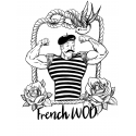 Training T-shirt white FRENCH WOD for women | VERY BAD WOD x WILL LENNART TATOO