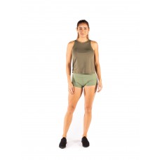 Débardeur large femme vert kaki RACERBACK pour athlète | SAVAGE BARBELL