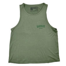 Training muscle tank green khaki RACERBACK for women - SAVAGE BARBELL