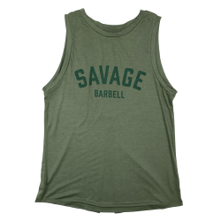 Training cross tank TIE-BACK green khaki for women | SAVAGE BARBELL