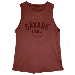 Training cross tank TIE-BACK vintage brick for women | SAVAGE BARBELL