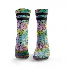 Chaussettes multicolores 'I LOVE YOU' DOODLE | HEXXEE SOCKS