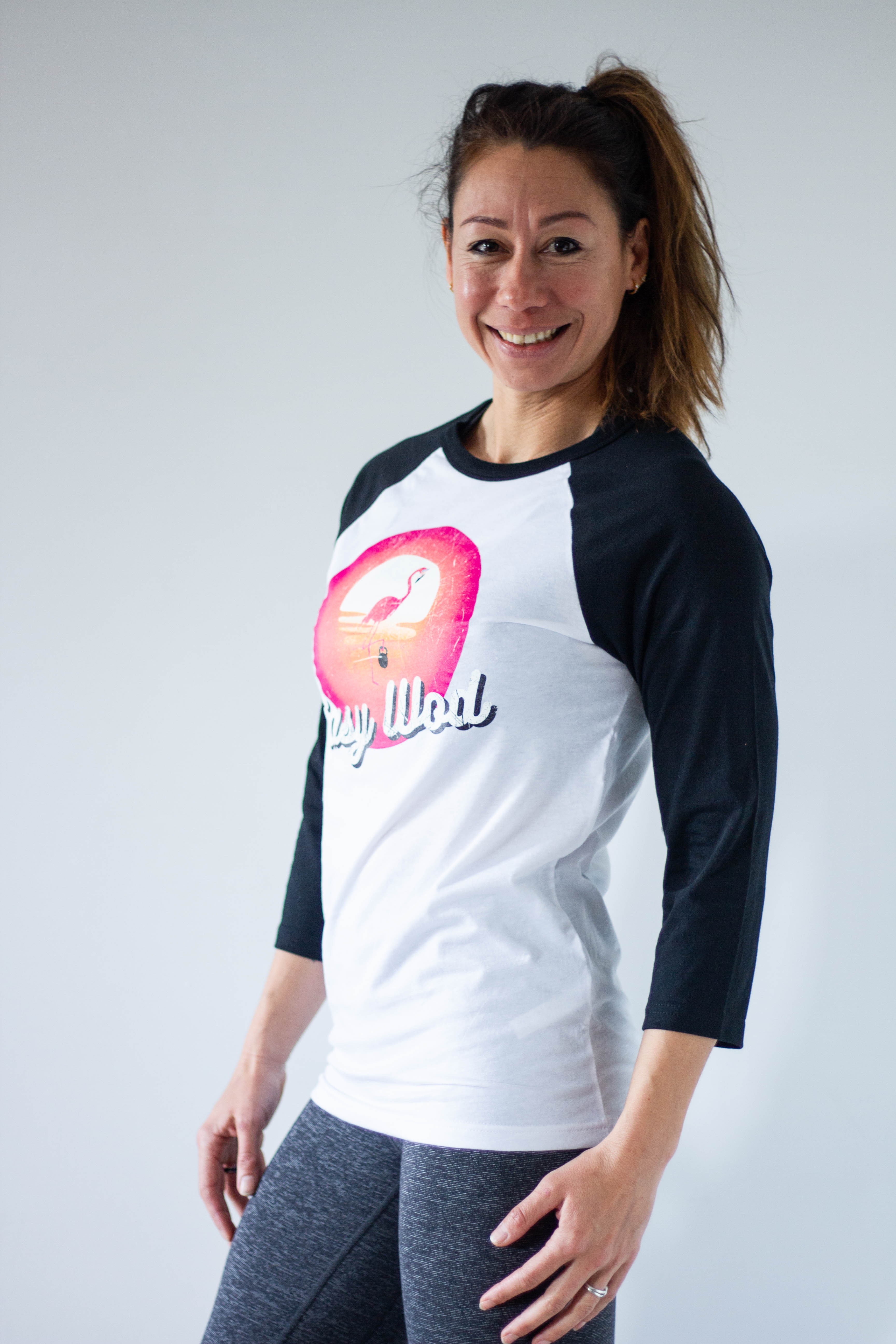 Baseball T-shirt unisexe noir et blanc EASY WOD | VERY BAD WOD — Noir · Taille L
