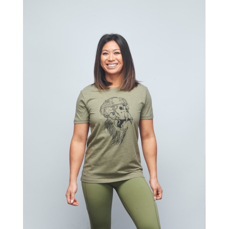 Training T-shirt heather green GORILLA OPS for women | VERY BAD WOD x WILL LENNART TATOO