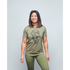 Training T-shirt heather green GORILLA OPS for women | VERY BAD WOD x WILL LENNART TATOO
