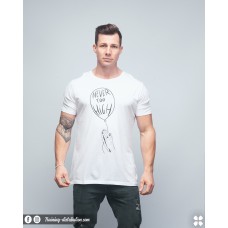 T-shirt unisexe blanc NEVER TOO HIGH | VERY BAD WOD x WILL LENNART TATOO