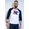 Baseball T-shirt unisexe noir et blanc BRUSH Original | VERY BAD WOD
