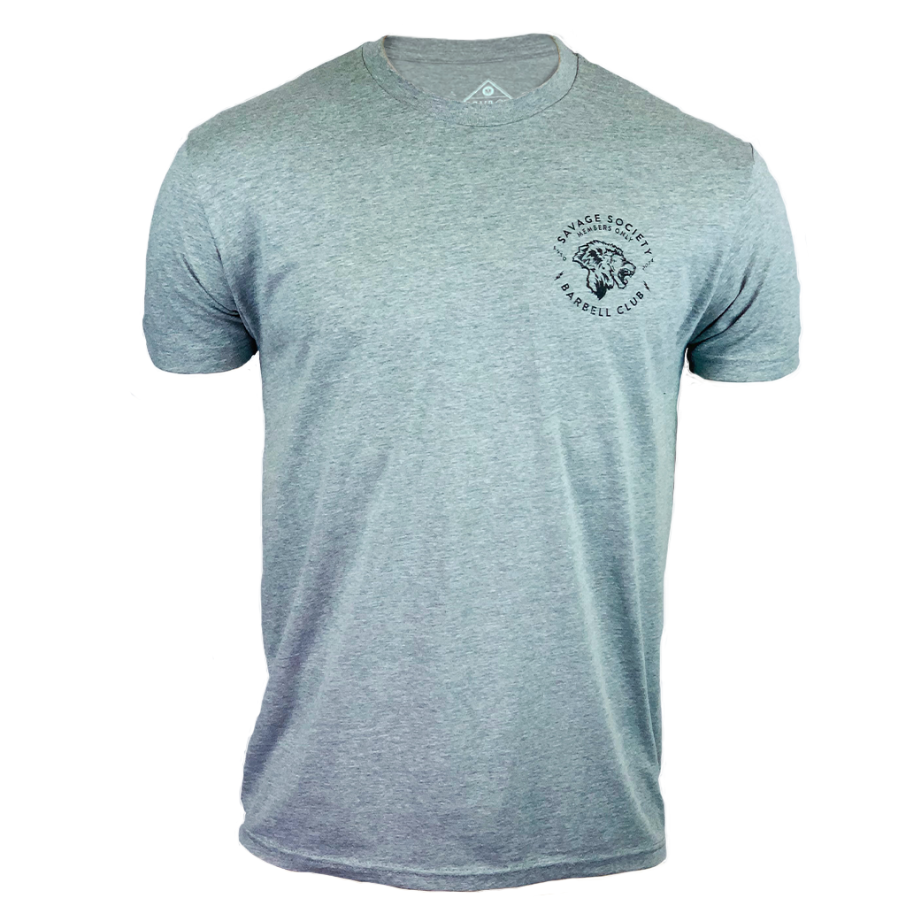 Men grey workout t-shirt SAVAGE BARBELL 