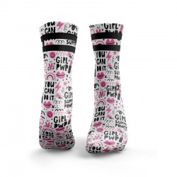 Chaussettes blanches YOU CAN DO IT 2STRIPE | HEXXEE SOCKS