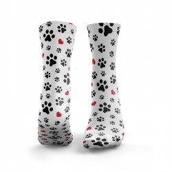 Chaussettes blanches PAW PRINT HEARTS| HEXXEE SOCKS