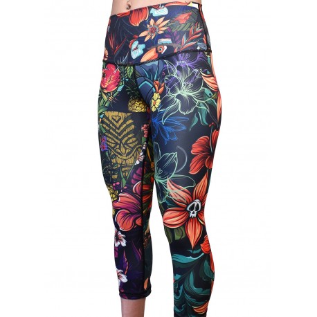 Legging 3/4 taille mi haute femme ALL-OHA multicolor| PROJECT X