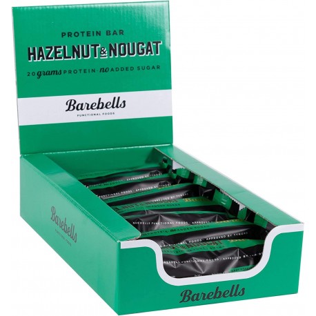 Pack of 12 Protein bars HAZELNUT & NOUGAT| BAREBELLS