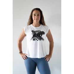 Training T-shirt rolled sleeves white BRUSH for women | VERY BAD WOD