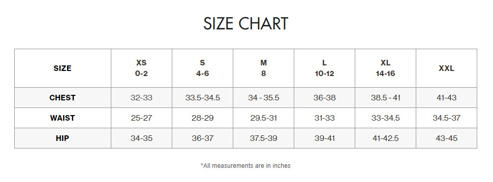 Guide des tailles TYR brassière