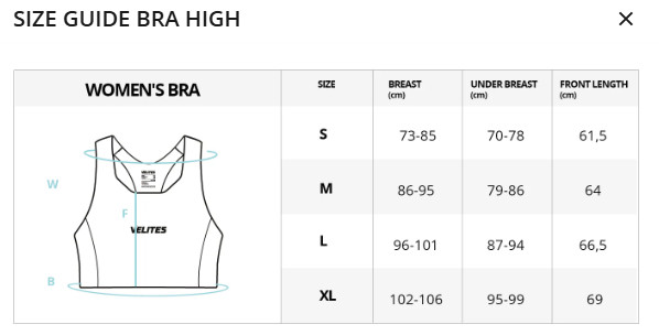 Brassière velites high neck guide des tailles