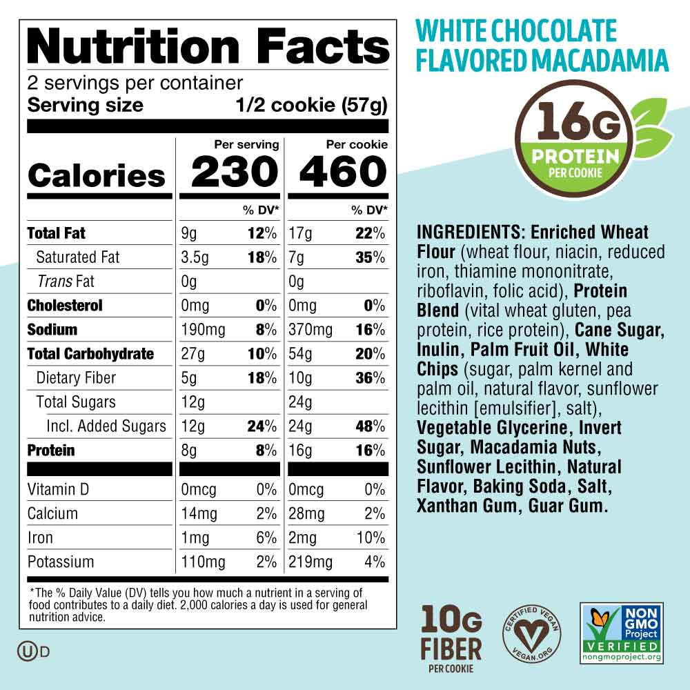 Pack de 12 cookies protéinés chocolat blanc macadamia
