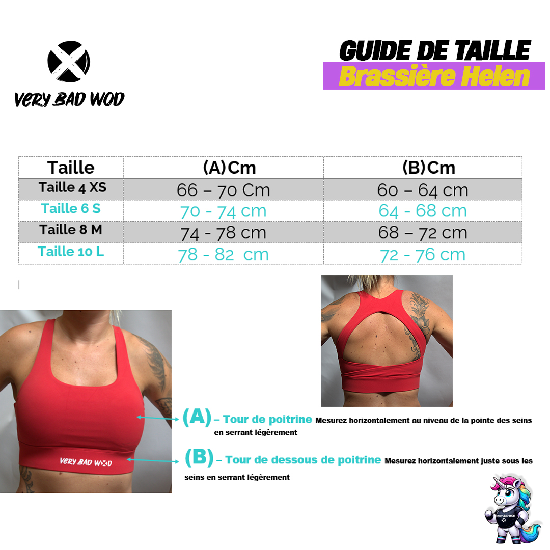Guide des tailles brassière HELEN very bad wod