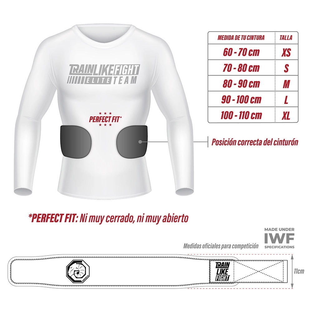 SIZE CHART TRAIN LIKE FIGHT TRAINING DISTRIBUTION
