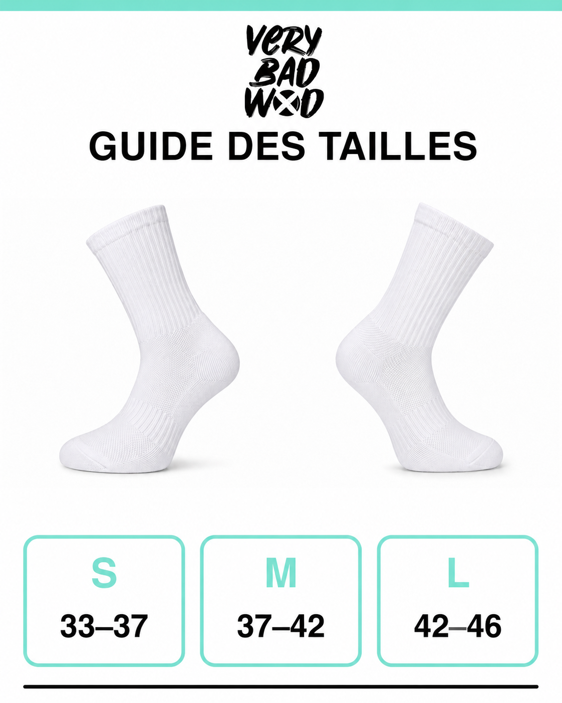 Guide des tailles very bad socks capybara run chaussettes sport