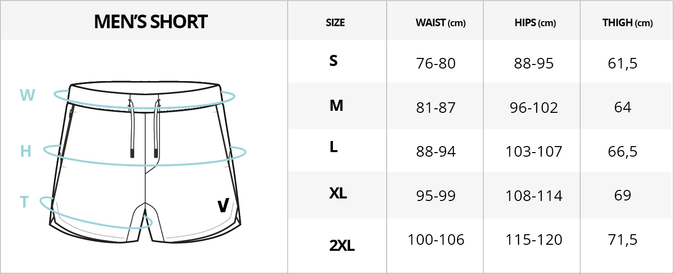 Guide des tailles short HOLO homme