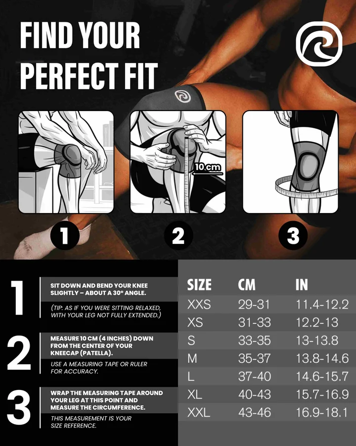 guide des tailles rehband genouillères 7 mm