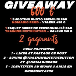🚨 Alerte JEU CONCOURS 🚨.

C’est noël avant l’heure chez @training.distribution 🏋‍♀🏋‍♂, avec notre partenaire @nomadic_prod nous avons décidé de vous faire gagner 💰 un shooting photo premium d’une valeur de 450 € + 1 Pack surprise personnalisé par TD d’une valeur de 150 € 💰 

De quoi se faire ou faire plaisir à l’approche des fêtes et s’équiper en vue de nouveaux PR 🤟🏋‍♀🏋‍♂.

Pour participer c’est assez simple : 
1️⃣ Être abonné au compte @training.distribution et à celui de @nomadic_prod 

2️⃣ Liker et partager cette publication.

3️⃣ Mentionner au moins 2 amis en commentaire. Plus vous mettez de commentaires plus vous avez de chance de gagner 😜.

Tirage au sort lundi 4/12 🤞🏼 
.
*** 2 Gagnants (1 pour le shooting et un pour le pack TD)***
.
🍀Bonne chance à toutes et à tous

#noel #cartecadeau #Shooting #photo #crossfit #crossfitfrance #athletes #foreveryathletes # #halterophilie #foreveryathletes #trainingdistribution #teamtraining #teamtrainingdistribution #crossfit #crossfitfrance
#crossfitlife #sportswear #crossfitgirls