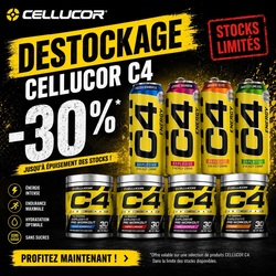 🚨 DESTOCKAGE CELLUCOR C4 🚨

Les boosters et energy drinks Cellucor passent à -30 %* 💥

⚡ Énergie explosive
💧 Sans sucres
🔥 Pré-workout & canettes iconiques

Retrouve les goûts Frozen Bombsicle, Cosmic Rainbow, Orange Slice, Twisted Limeade et bien d’autres avant rupture 😮‍💨

⏳ Offre valable jusqu’à épuisement des stocks
📦 Stocks très limités… ça risque de partir vite !

👉 Disponible dès maintenant sur Training Distribution

#Cellucor #C4 #PreWorkout #EnergyDrink #crosstraining